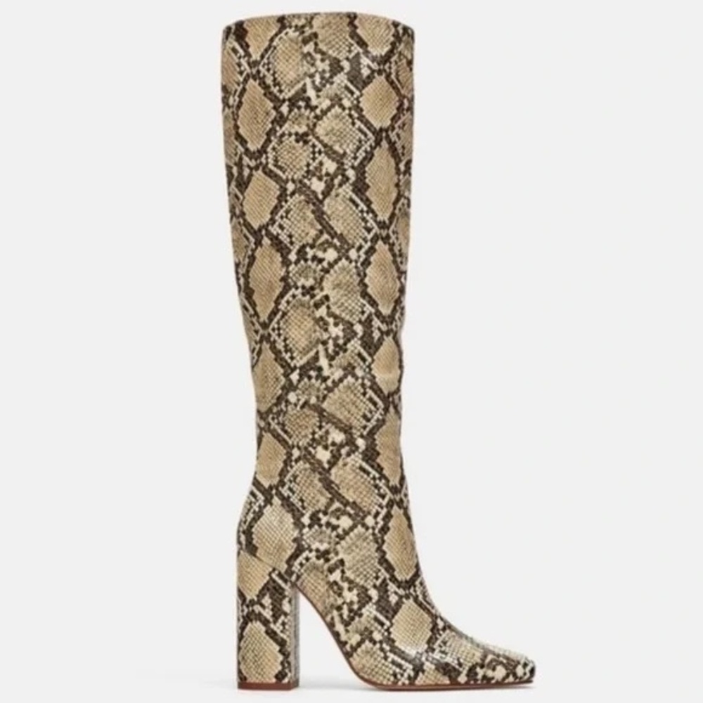 Zara Snake Skin Knee High Boots